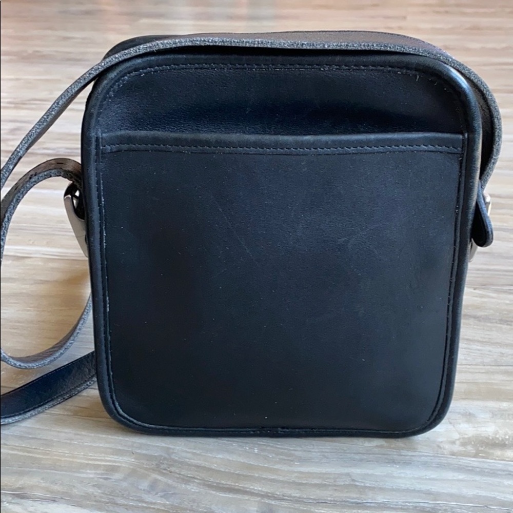 Vintage Coach Black Leather Camera Bag 9817